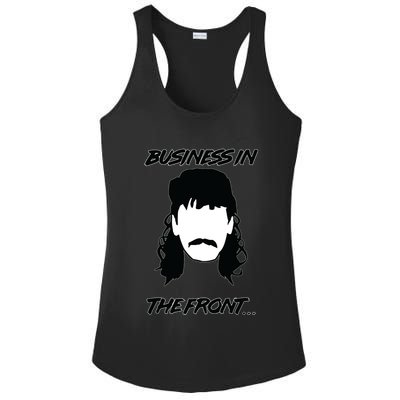 Mullet Business In The Front Party In The Back 80s Throwback Ladies PosiCharge Competitor Racerback Tank