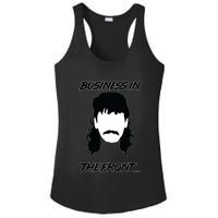 Mullet Business In The Front Party In The Back 80s Throwback Ladies PosiCharge Competitor Racerback Tank