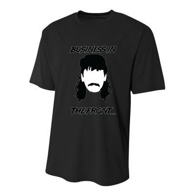 Mullet Business In The Front Party In The Back 80s Throwback Youth Performance Sprint T-Shirt