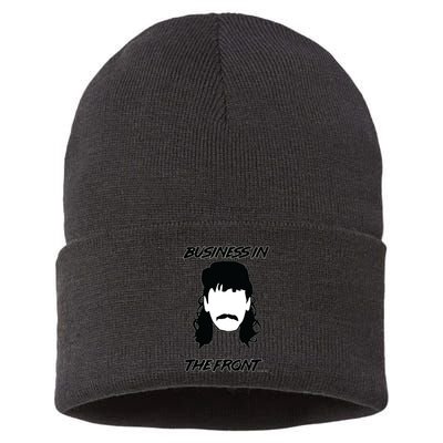 Mullet Business In The Front Party In The Back 80s Throwback Sustainable Knit Beanie
