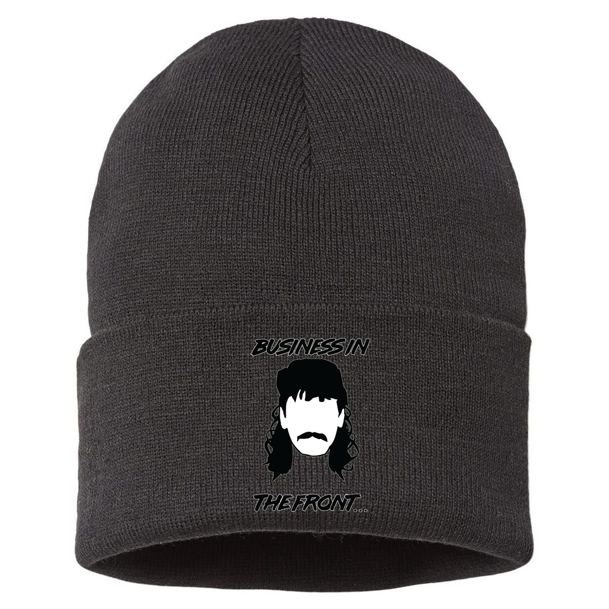 Mullet Business In The Front Party In The Back 80s Throwback Sustainable Knit Beanie