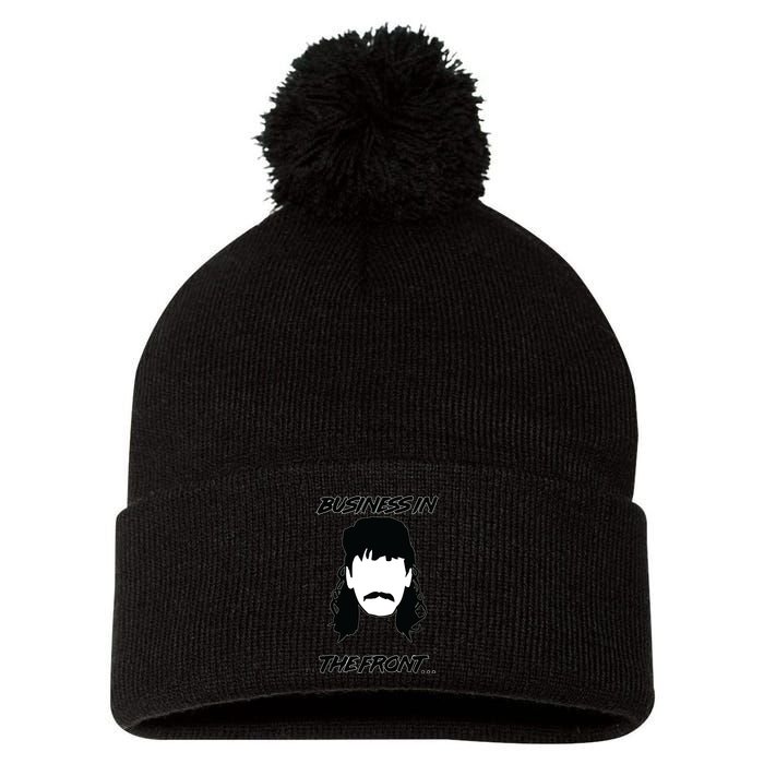 Mullet Business In The Front Party In The Back 80s Throwback Pom Pom 12in Knit Beanie