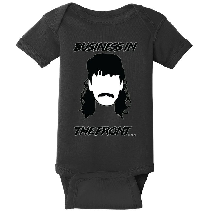 Mullet Business In The Front Party In The Back 80s Throwback Baby Bodysuit