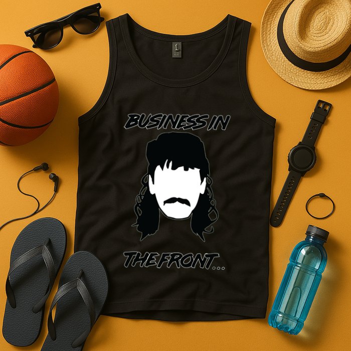 Mullet Business In The Front Party In The Back 80s Throwback Tank Top