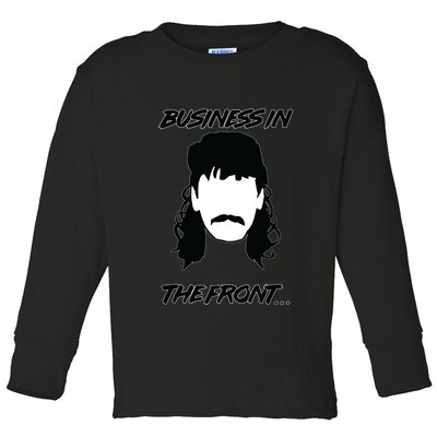 Mullet Business In The Front Party In The Back 80s Throwback Toddler Long Sleeve Shirt