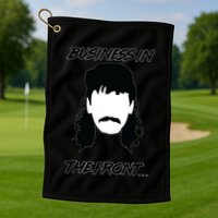 Mullet Business In The Front Party In The Back 80s Throwback Golf Towel