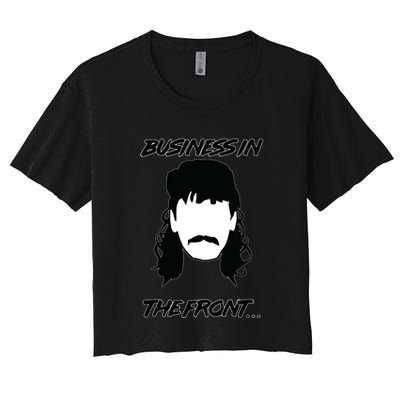 Mullet Business In The Front Party In The Back 80s Throwback Crop Top