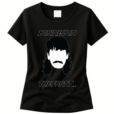 Mullet Business In The Front Party In The Back 80s Throwback Womens T-Shirt