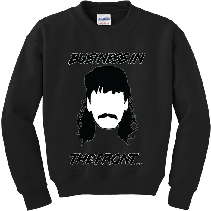 Mullet Business In The Front Party In The Back 80s Throwback Kids Sweatshirt
