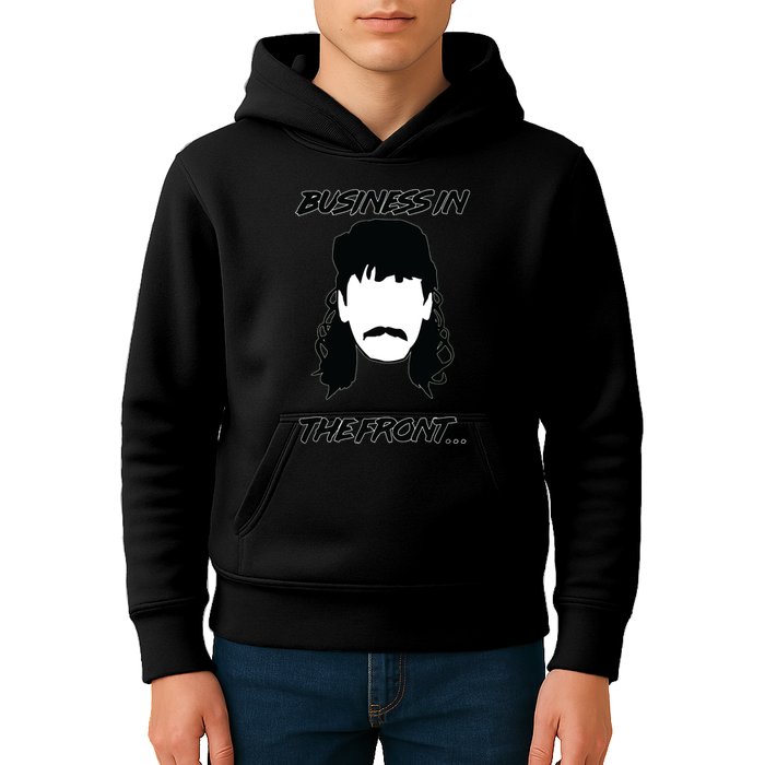 Mullet Business In The Front Party In The Back 80s Throwback Kids Hoodie