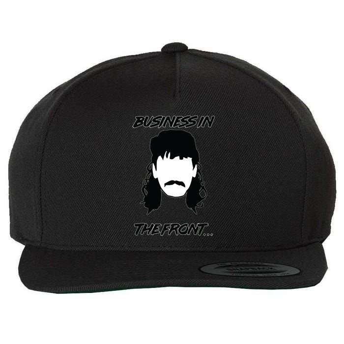 Mullet Business In The Front Party In The Back 80s Throwback Wool Snapback Cap