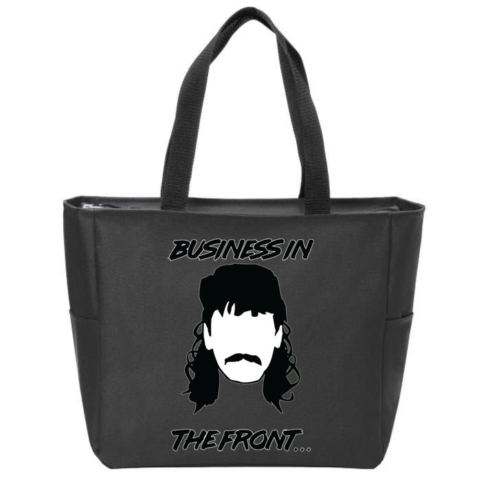Mullet Business In The Front Party In The Back 80s Throwback Zip Tote Bag