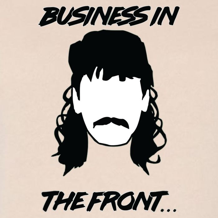 Mullet Business In The Front Party In The Back 80s Throwback Cropped Pullover Crew