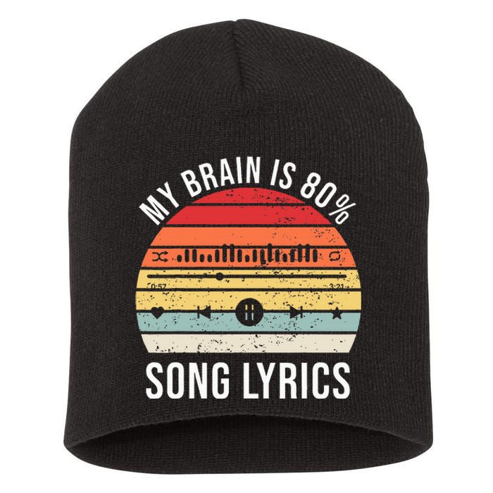 My Brain Is 80 Percent Song Lyrics Short Acrylic Beanie