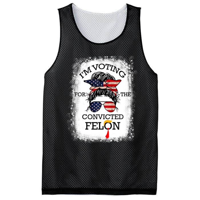 Messy Bun Im Voting For The Convicted Felon Trump 2024 Mesh Reversible Basketball Jersey Tank