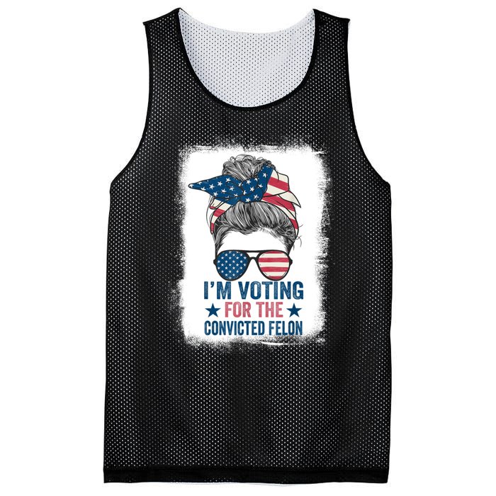 Messy Bun Im Voting For The Convicted Felon Trump 2024 Mesh Reversible Basketball Jersey Tank