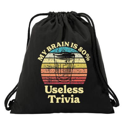 My Brain Is 80 Trivia Enthusiast Design For Trivia Night Drawstring Bag