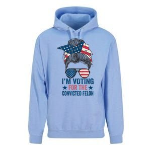 Messy Bun Im Voting For The Convicted Felon Trump 2024 Unisex Surf Hoodie