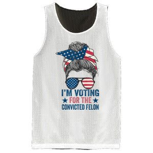 Messy Bun Im Voting For The Convicted Felon Trump 2024 Mesh Reversible Basketball Jersey Tank