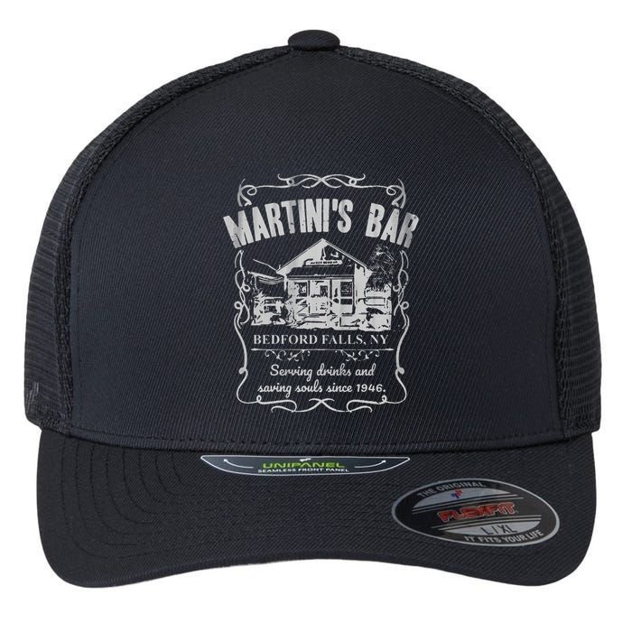 Martini's Bar It's A Wonderful Life Flexfit Unipanel Trucker Cap