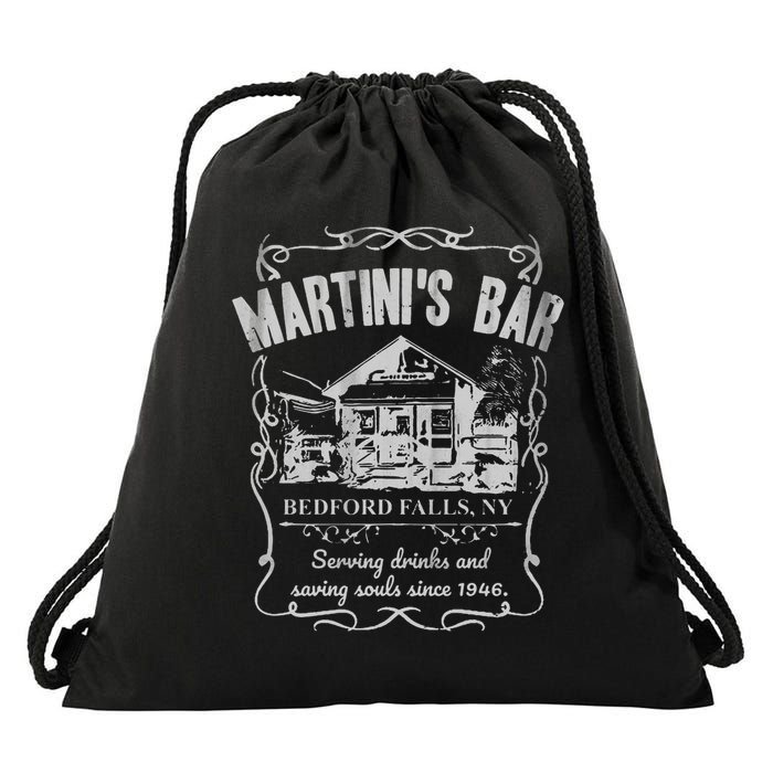 Martini's Bar It's A Wonderful Life Drawstring Bag