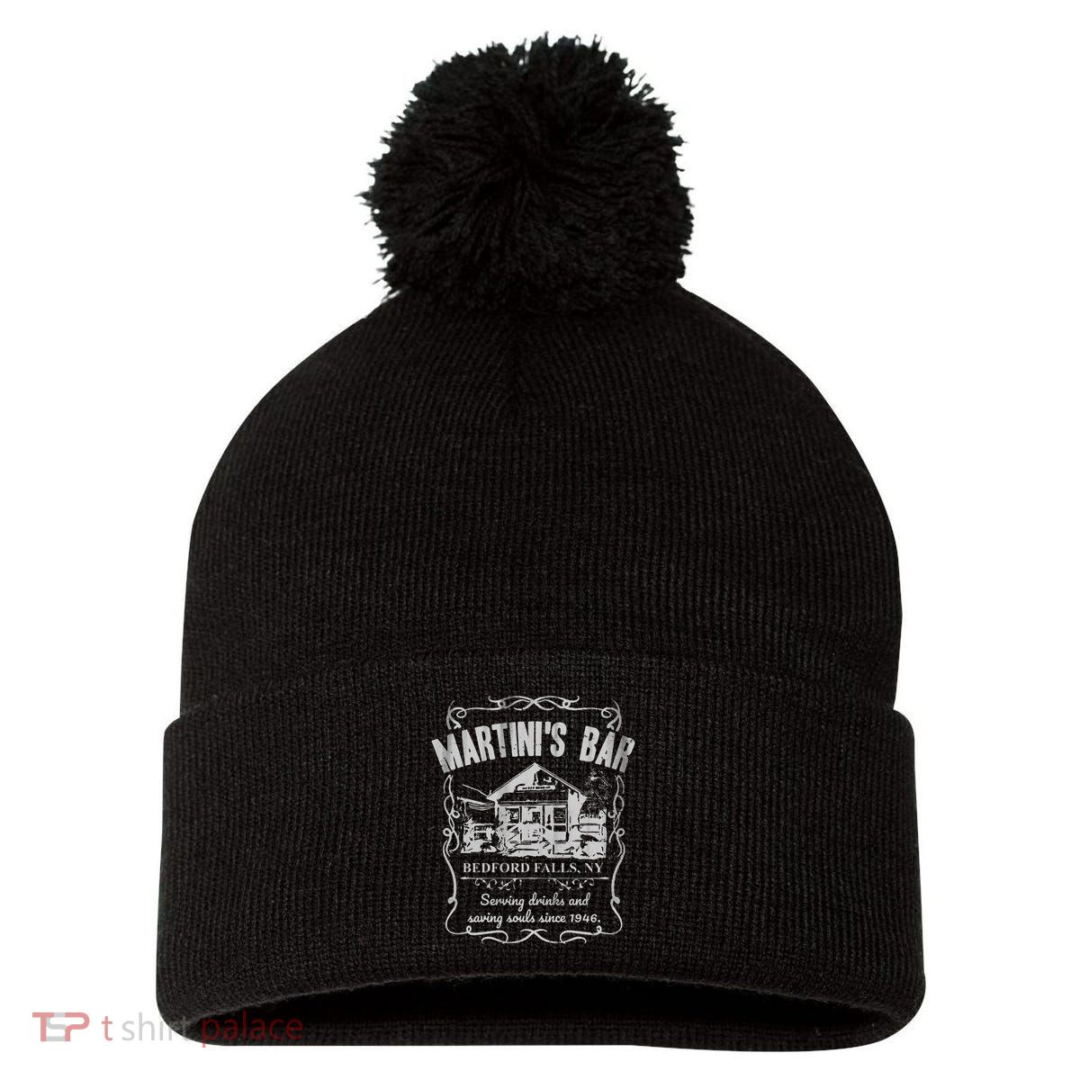 Martini's Bar It's A Wonderful Life Pom Pom 12in Knit Beanie