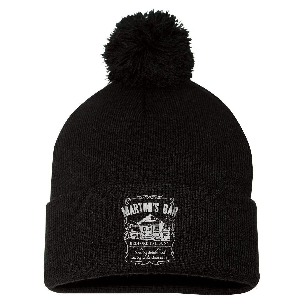 Martini's Bar It's A Wonderful Life Pom Pom 12in Knit Beanie