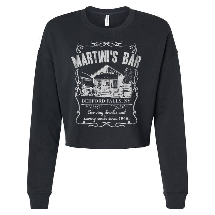 Martini's Bar It's A Wonderful Life Cropped Pullover Crew