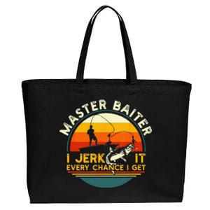 Master Baiter I’m Always Jerking My Rod For A Fishing Lovers Gift Cotton Canvas Jumbo Tote