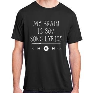 My Brain Is 80 Percent Song Lyrics Funny Music Lover Gifts Adult ChromaSoft Performance T-Shirt