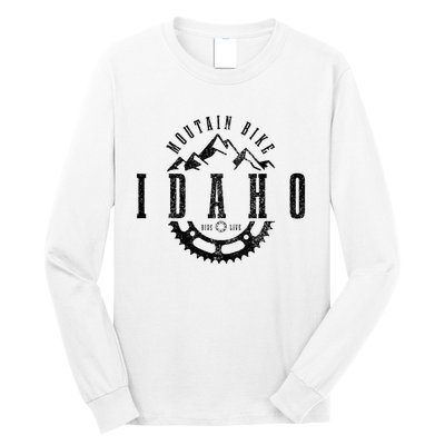 Mountain Bike Idaho Mtb Downhill Biking Vintage Biker Long Sleeve Shirt