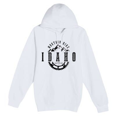 Mountain Bike Idaho Mtb Downhill Biking Vintage Biker Premium Pullover Hoodie