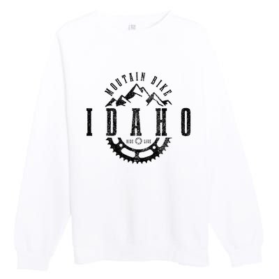 Mountain Bike Idaho Mtb Downhill Biking Vintage Biker Premium Crewneck Sweatshirt