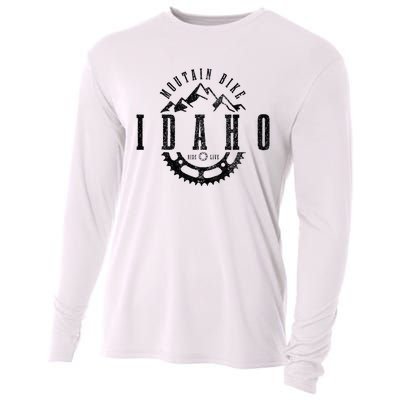 Mountain Bike Idaho Mtb Downhill Biking Vintage Biker Cooling Performance Long Sleeve Crew