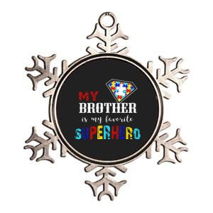 My Brother Is My Favorite Superhero Autism Awareness Gifts Metallic Star Ornament