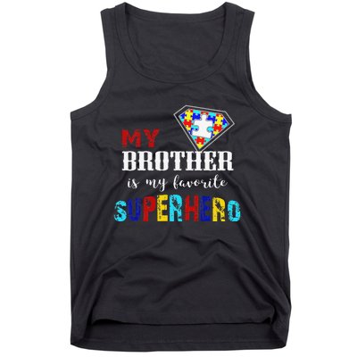 My Brother Is My Favorite Superhero Autism Awareness Gifts Tank Top