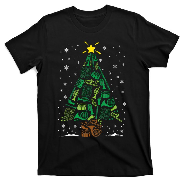 Marching Band Instrument Family Matching Christmas Tree T-Shirt