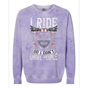 Motorcycle Biker I Ride So I Dont Choke Skull Colorblast Crewneck Sweatshirt