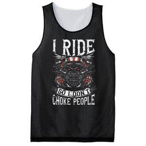 Motorcycle Biker I Ride So I Dont Choke Skull Mesh Reversible Basketball Jersey Tank