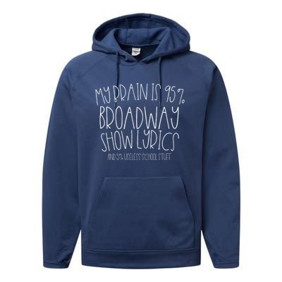 My Brain Is 95% Broadway Lyrics Gift Musicals Fan Gift Meaningful Gift Performance Fleece Hoodie