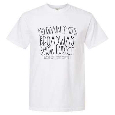 My Brain Is 95% Broadway Lyrics Gift Musicals Fan Gift Meaningful Gift Garment-Dyed Heavyweight T-Shirt