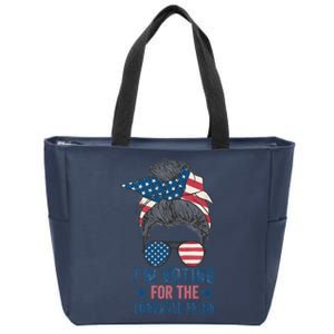 Messy Bun IM Voting For The Convicted Felon For Women Zip Tote Bag