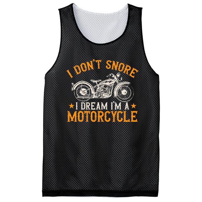 Motorcycle Biker I DonT Snore I Dream IM A Motorcycle Mesh Reversible Basketball Jersey Tank