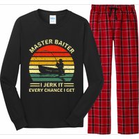 Master Baiter I Jerk It Every Chance I Get Vintage Fisherman Long Sleeve Pajama Set