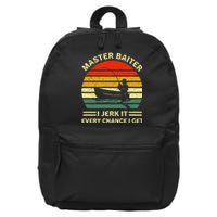 Master Baiter I Jerk It Every Chance I Get Vintage Fisherman 16 in Basic Backpack