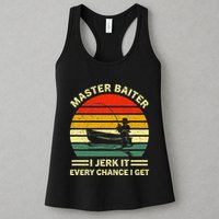 Master Baiter I Jerk It Every Chance I Get Vintage Fisherman Womens Tank Top
