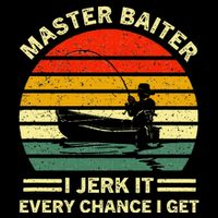 Master Baiter I Jerk It Every Chance I Get Vintage Fisherman Womens Tank Top