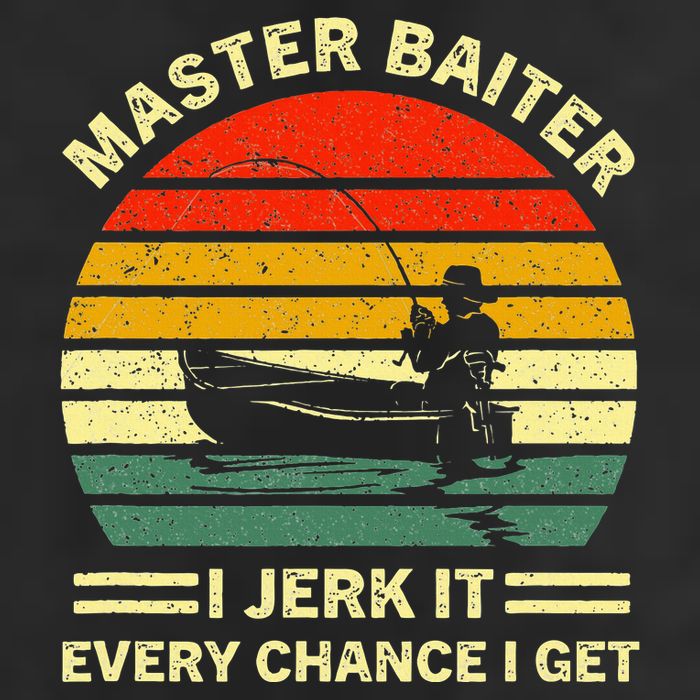 Master Baiter I Jerk It Every Chance I Get Vintage Fisherman Golf Towel