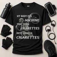 My Body Is A Machine That Turns Cigarettes Into Smoked Cigarettes Performance Shirt