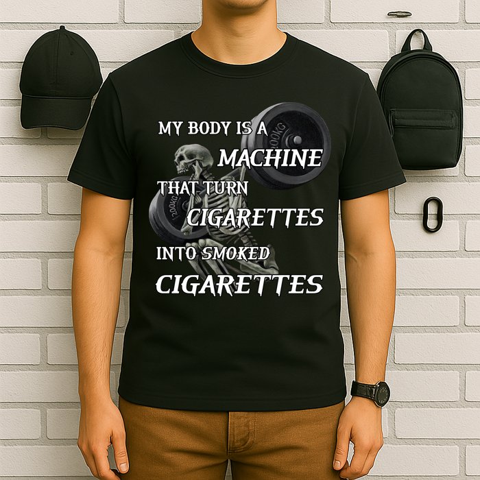 My Body Is A Machine That Turns Cigarettes Into Smoked Cigarettes T-Shirt